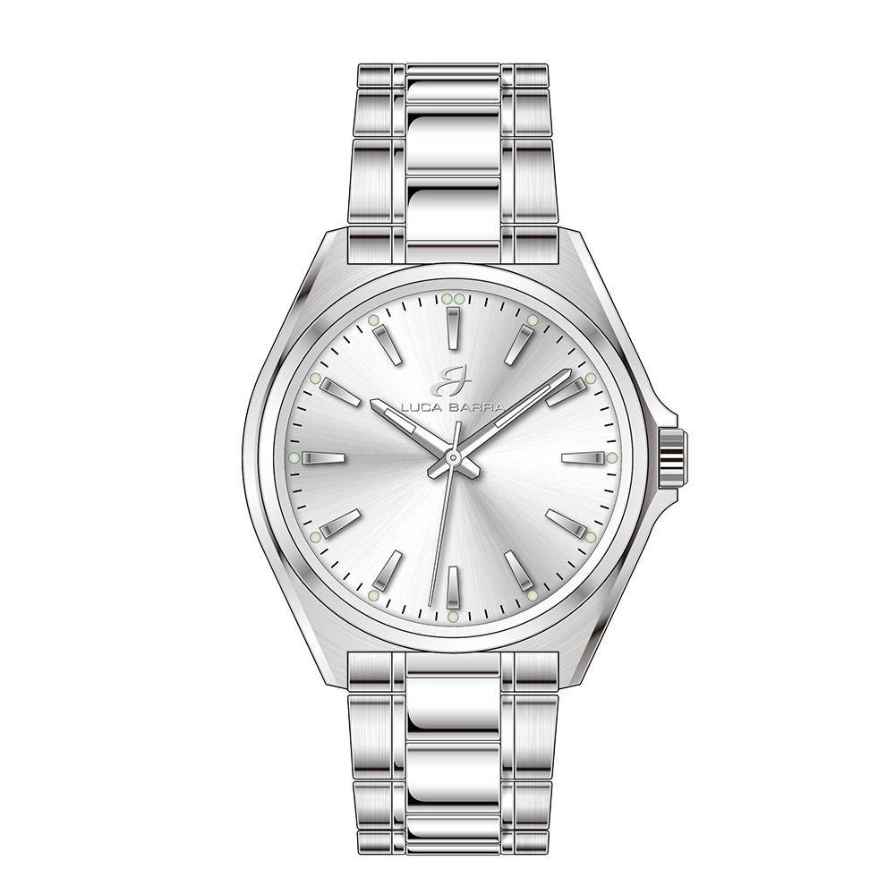 Luca Barra Orologio Solo Tempo Acciaio Quadrante Bianco