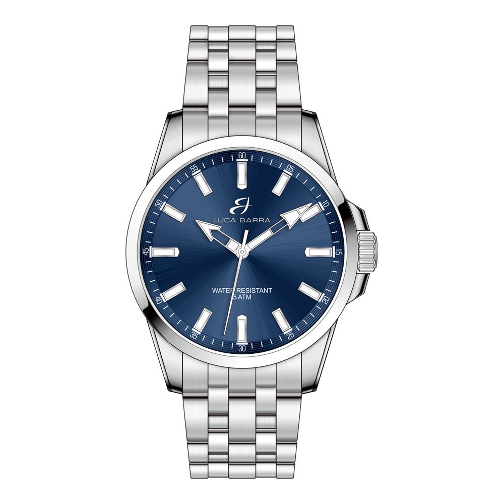Luca Barra Orologio Solo Tempo Acciaio Quadrante Blu