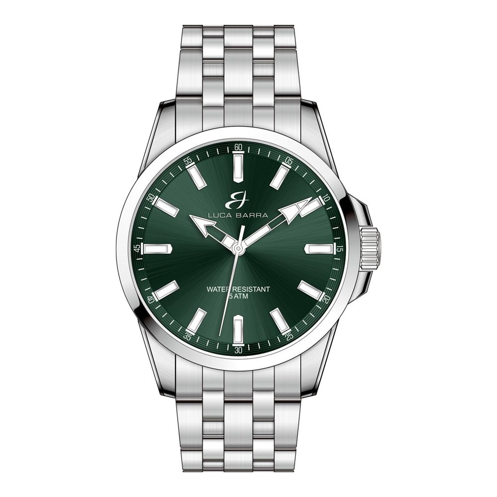 Luca Barra Orologio Solo Tempo Acciaio Quadrante Verde
