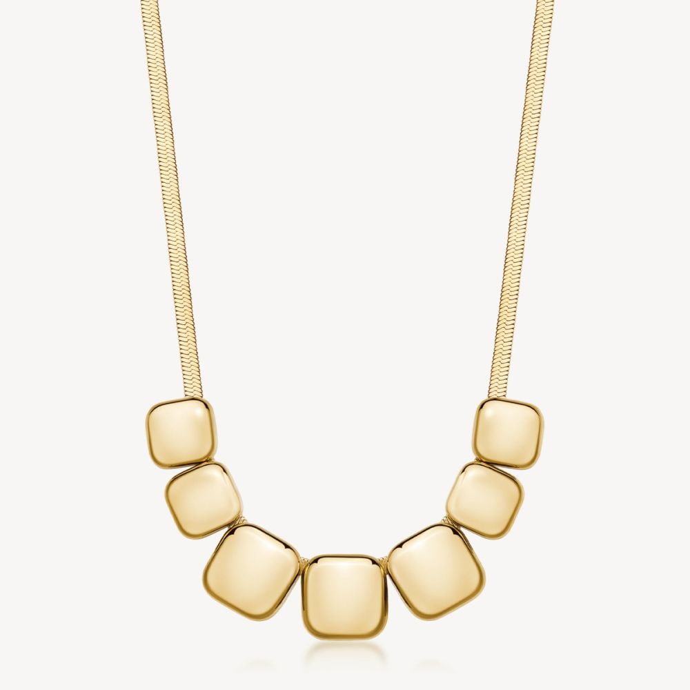 Brosway Collana Snake Acciaio Gold Elementi Quadrati Muse