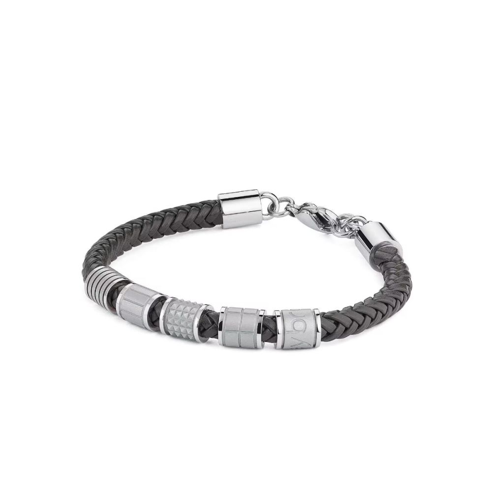 Brosway Bracciale Uomo Acciaio e Pelle Bullet