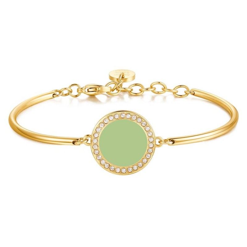 Brosway Bracciale Acciaio Gold Smalto Verde Chakra