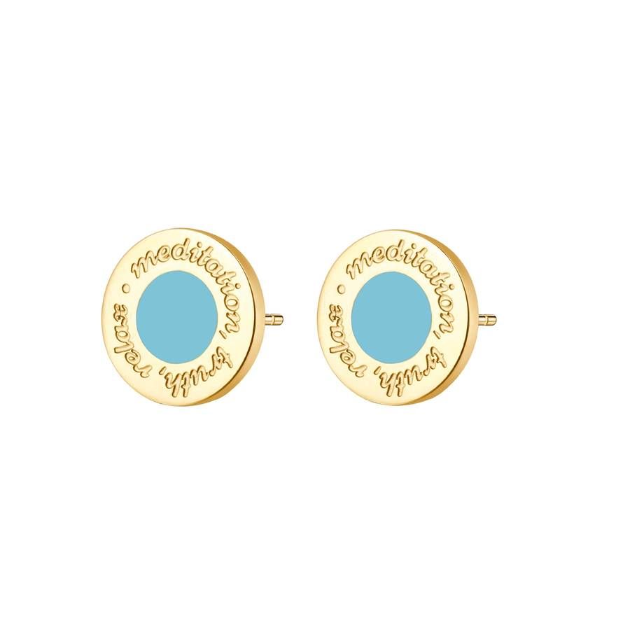 Brosway Orecchini Acciaio Gold Smalto Turchese Chakra