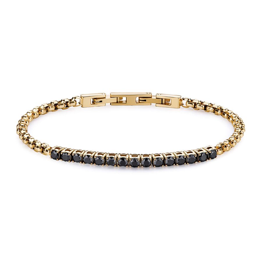 Brosway Bracciale Acciaio Gold Zirconi Neri Avantgarde