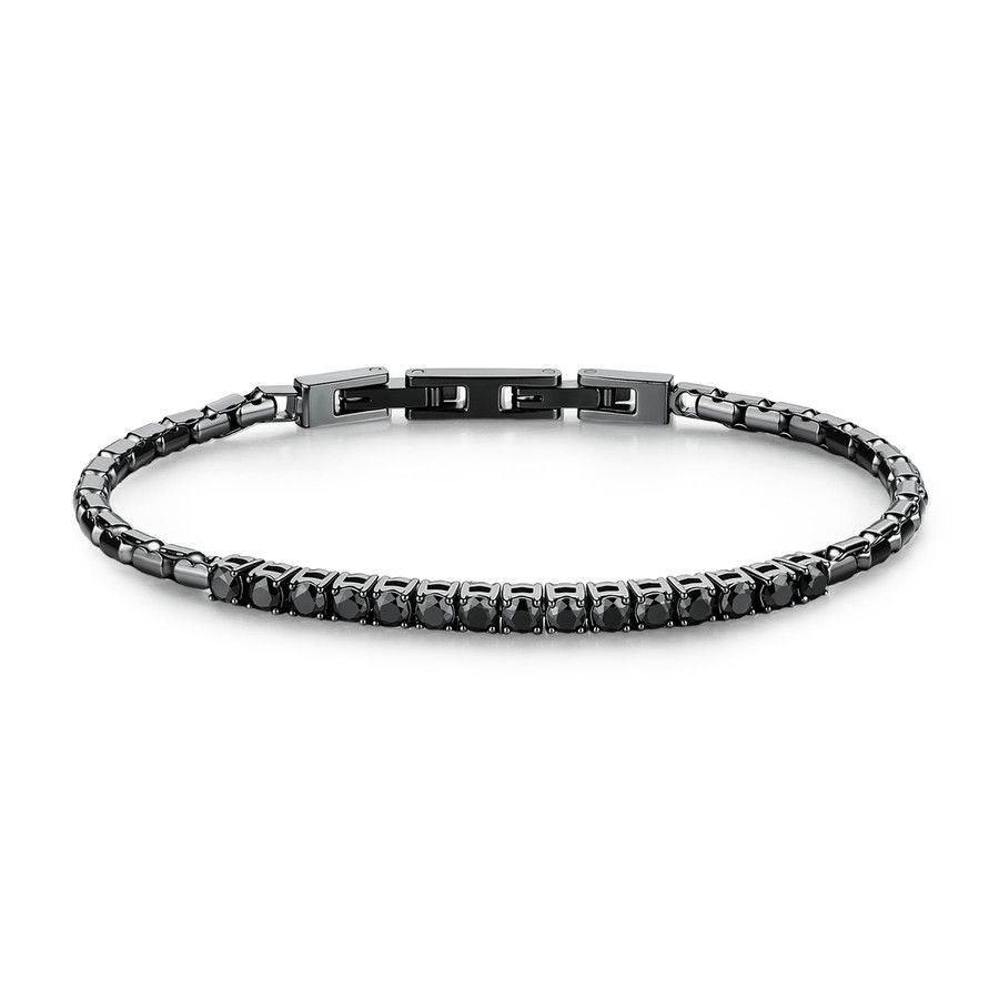 Brosway Bracciale Acciaio Rutenio Zirconi Neri Avantgarde