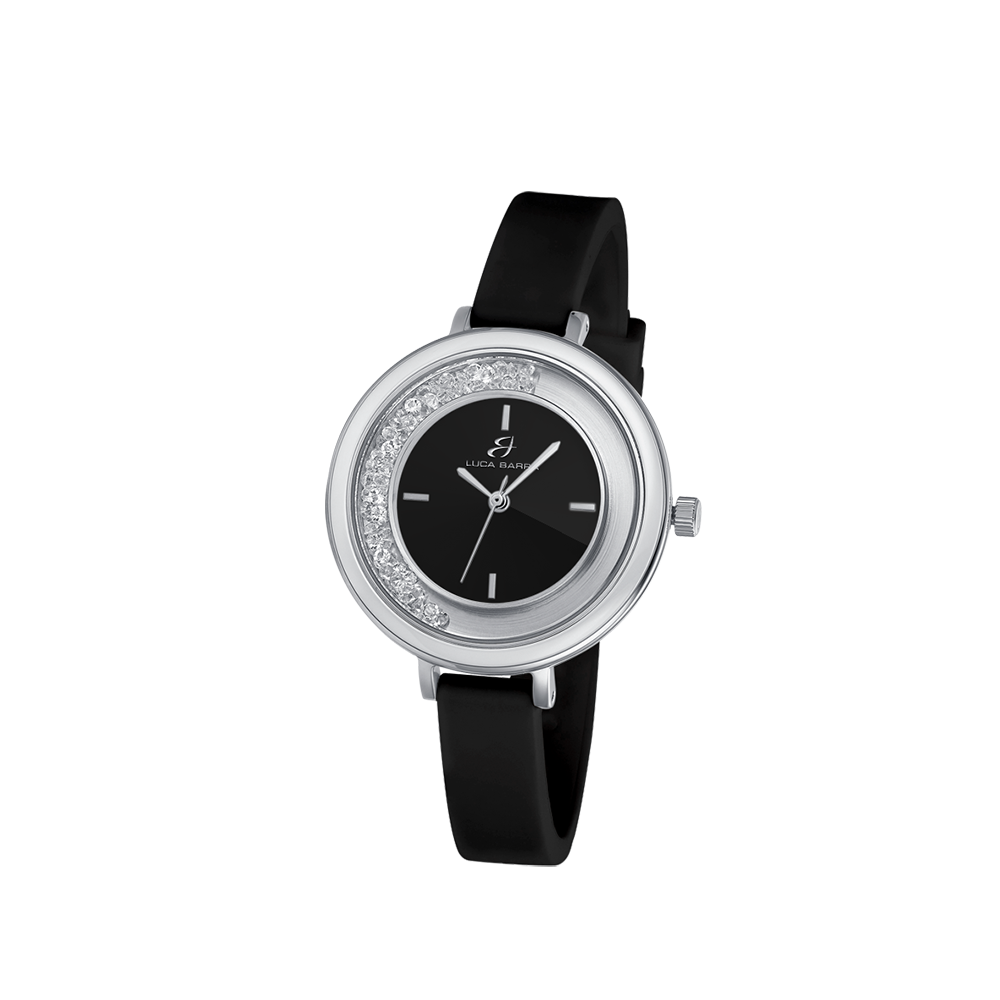 Luca Barra Orologio Solo Tempo Acciaio e Silicone Nero