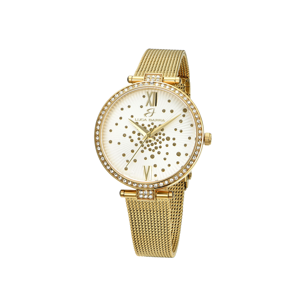 Luca Barra Orologio Acciaio Gold Solo Tempo Quadrante Bianco