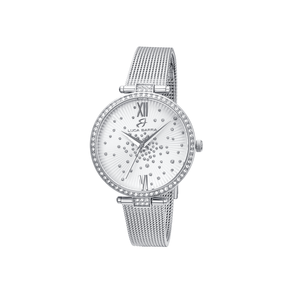 Luca Barra Orologio Acciaio Solo Tempo Quadrante Bianco