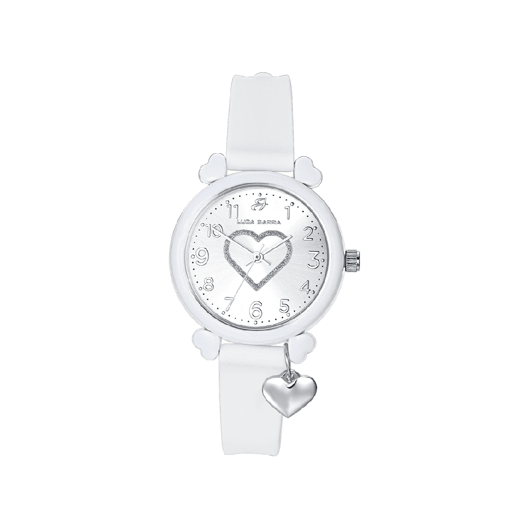 Luca Barra Orologio Solo Tempo Silicone Bianco e Cuore