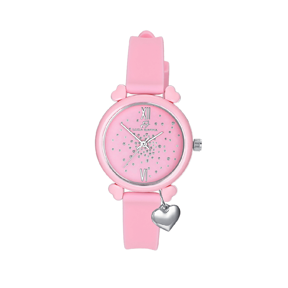 Luca Barra Orologio Solo Tempo Silicone Lilla e Cristalli