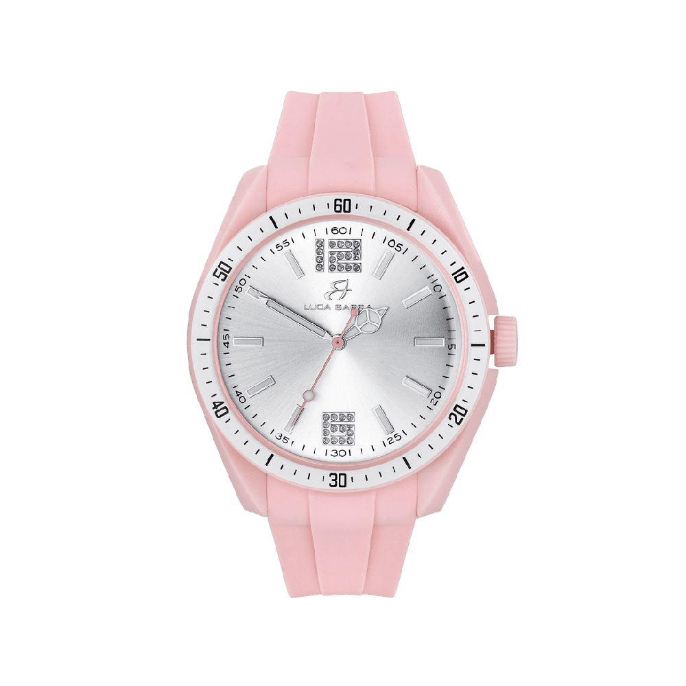 Luca Barra Orologio Solo Tempo Silicone Rosa