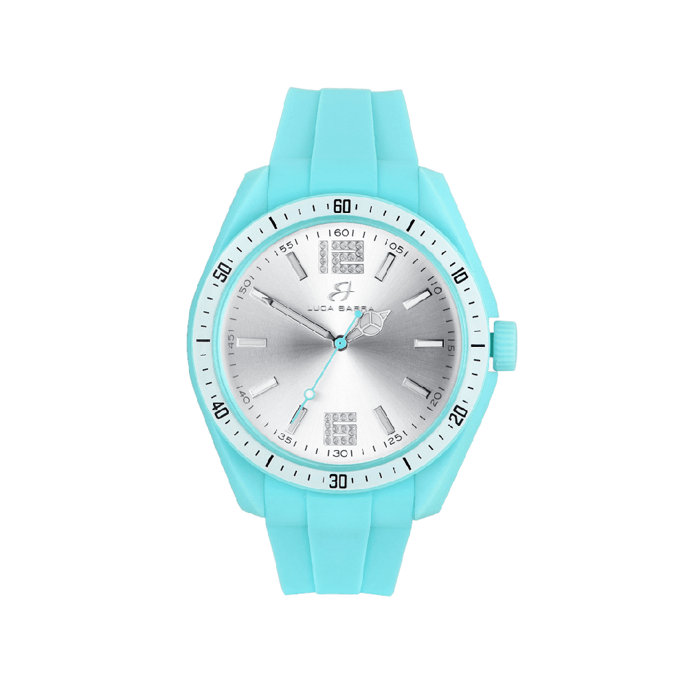 Luca Barra Orologio Solo Tempo Silicone Acquamarina