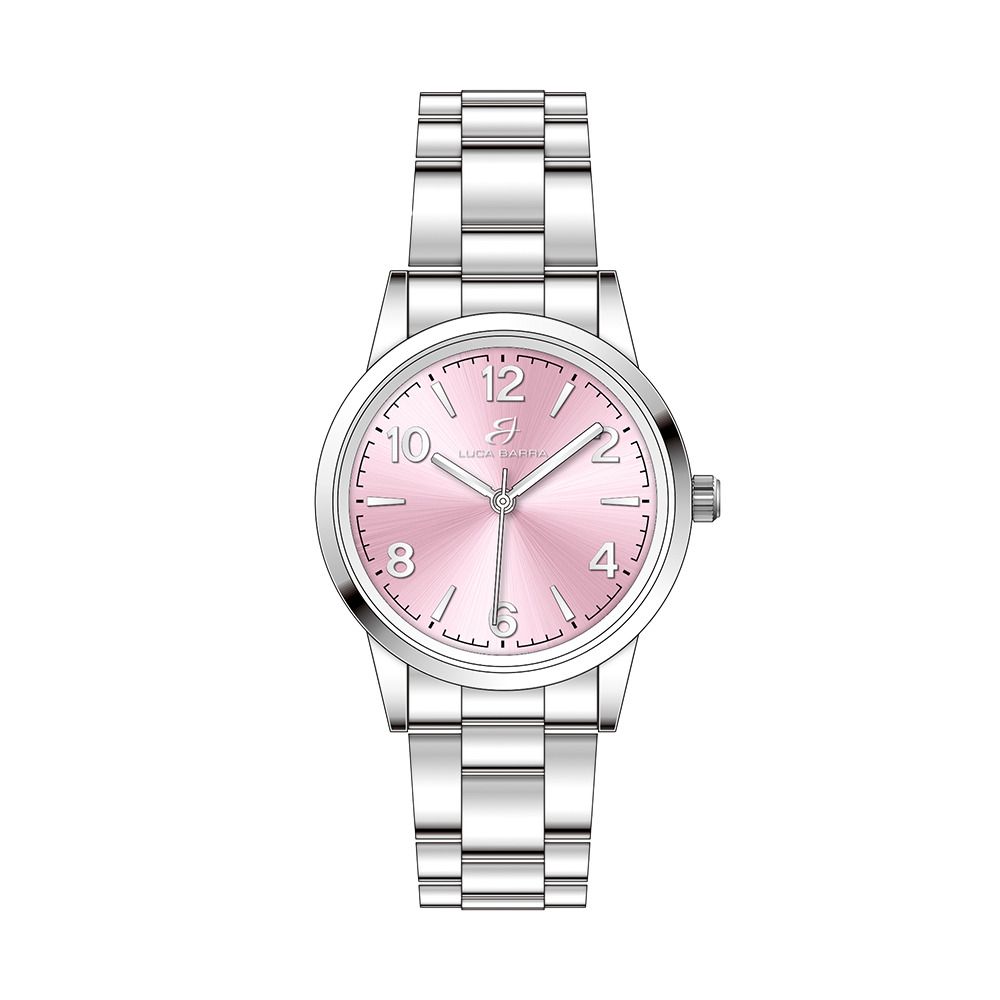 Luca Barra Orologio Solo Tempo Acciaio Quadrante Rosa