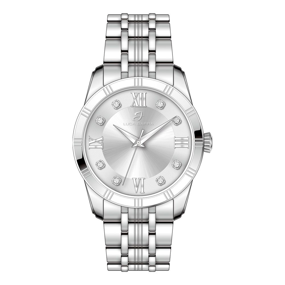 Luca Barra Orologio Solo Tempo Acciaio Quadrante Silver