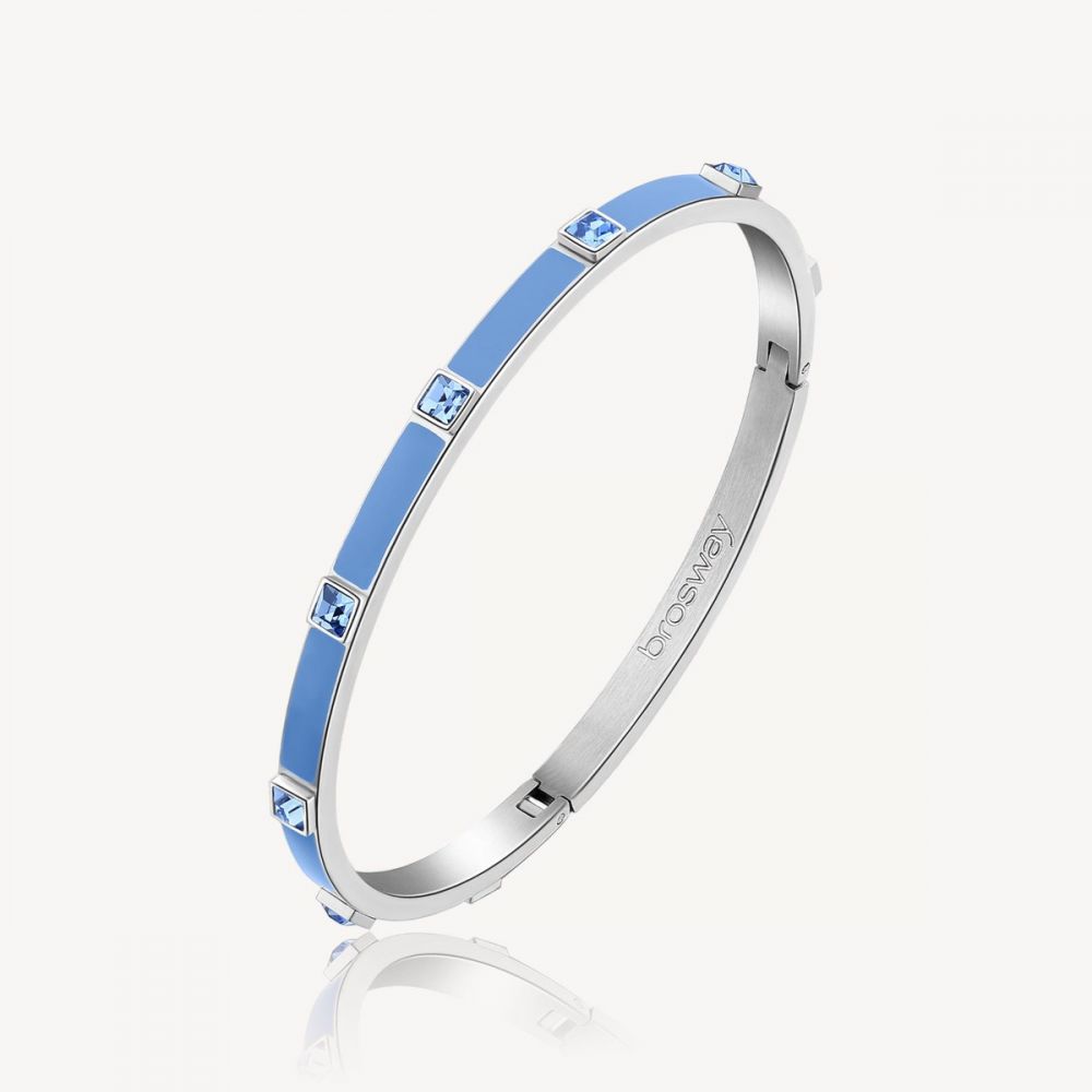 Brosway Bracciale Acciaio Smalto Celeste e Cristalli With You