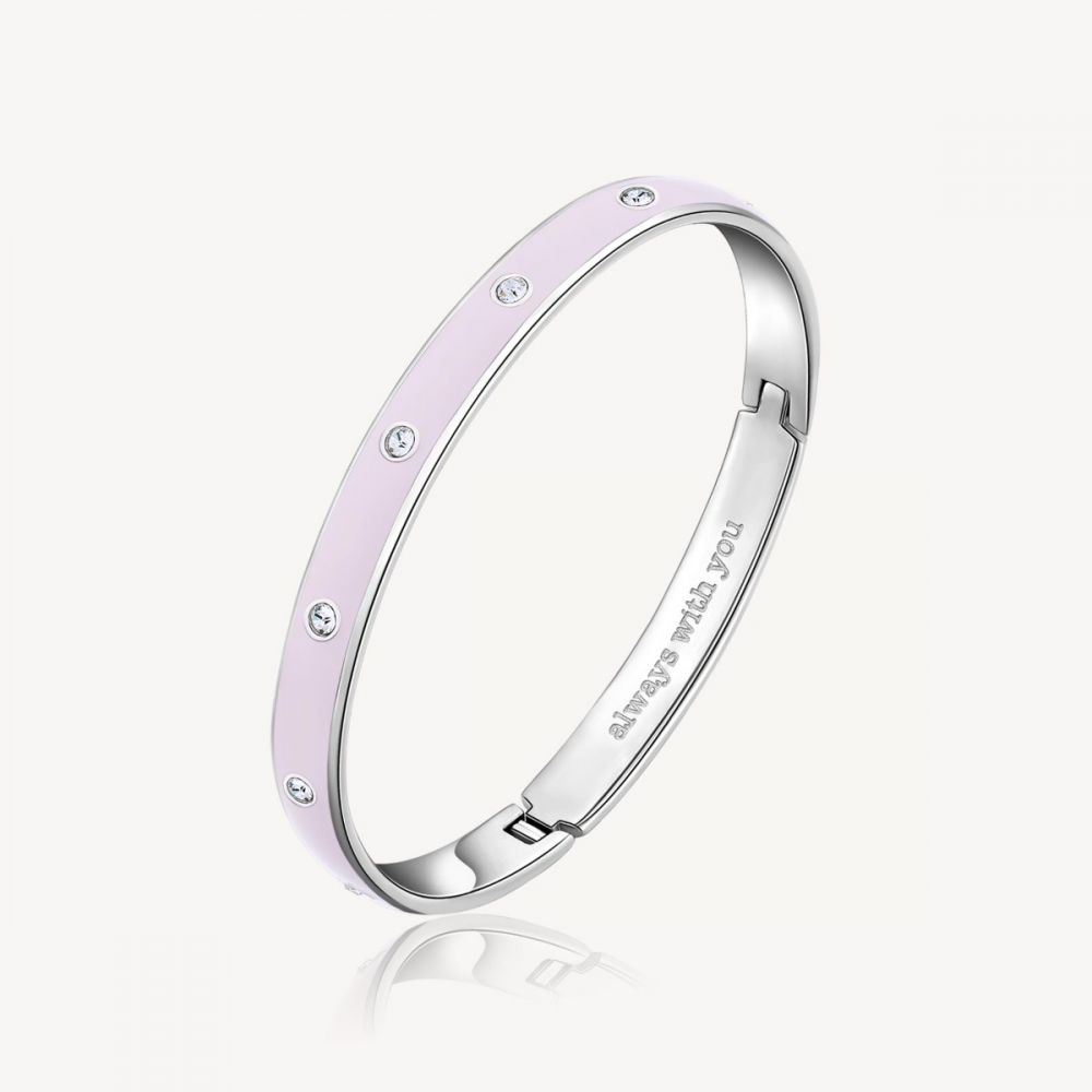 Brosway Bracciale Acciaio Smalto Rosa e Cristalli With You