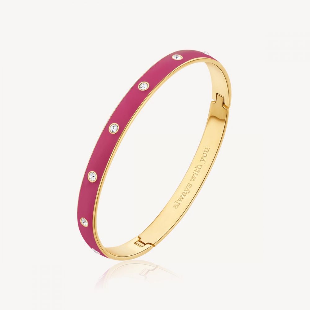 Brosway Bracciale Acciaio Gold Smalto Viola e Cristalli With You