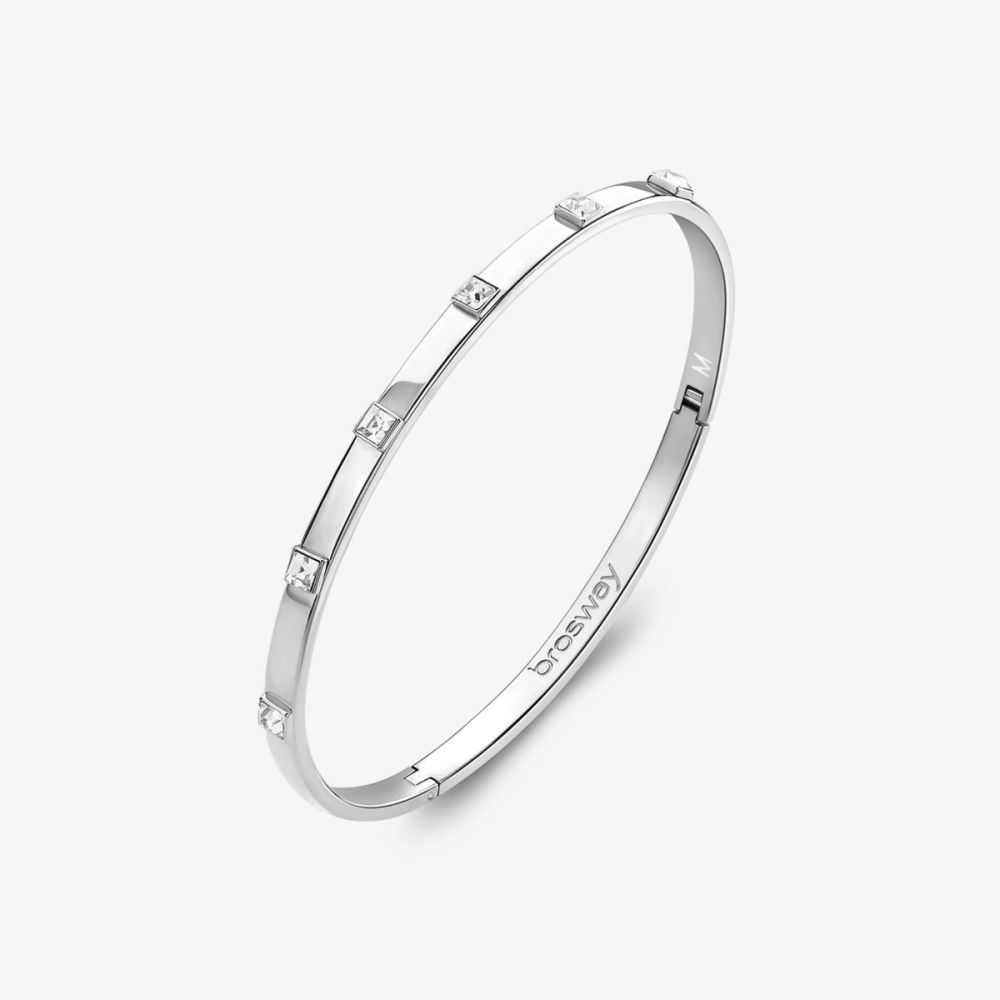 Brosway Bracciale Rigido Acciaio e Zirconi Withyou