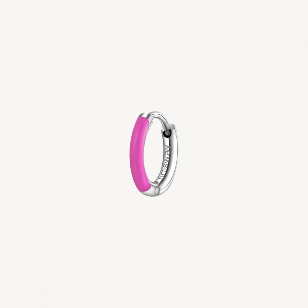 Brosway Orecchino Cerchio Acciaio Smalto Fucsia Symphonia