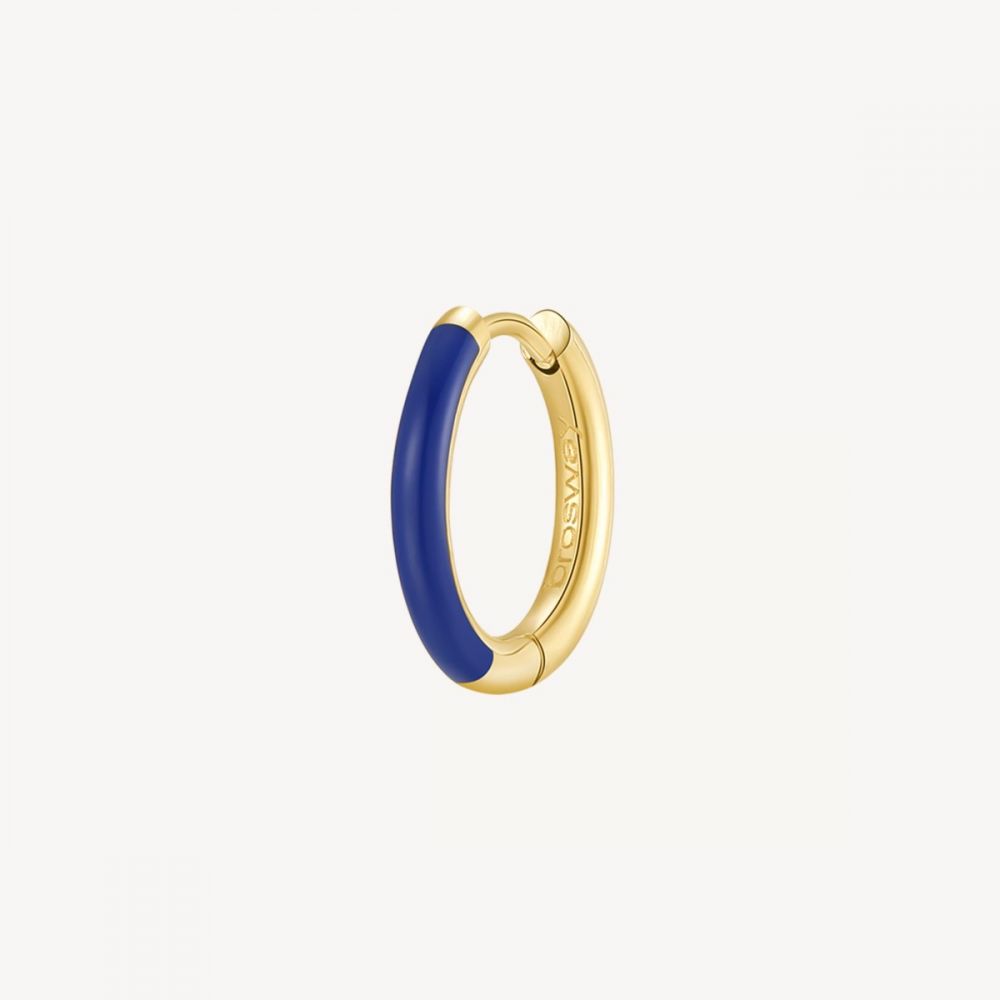 Brosway Orecchino Cerchio Acciaio Gold Smalto Blu Symphonia