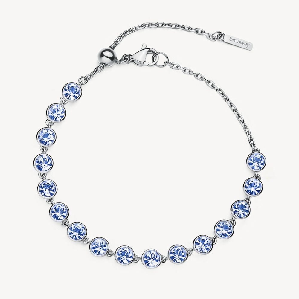 Brosway Bracciale Acciaio e Cristalli Zaffiro Symphonia