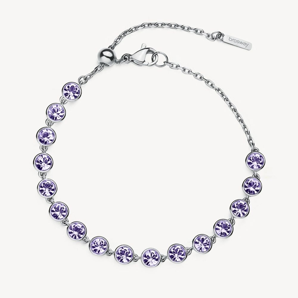 Brosway Bracciale Acciaio e Cristalli Tanzanite Symphonia