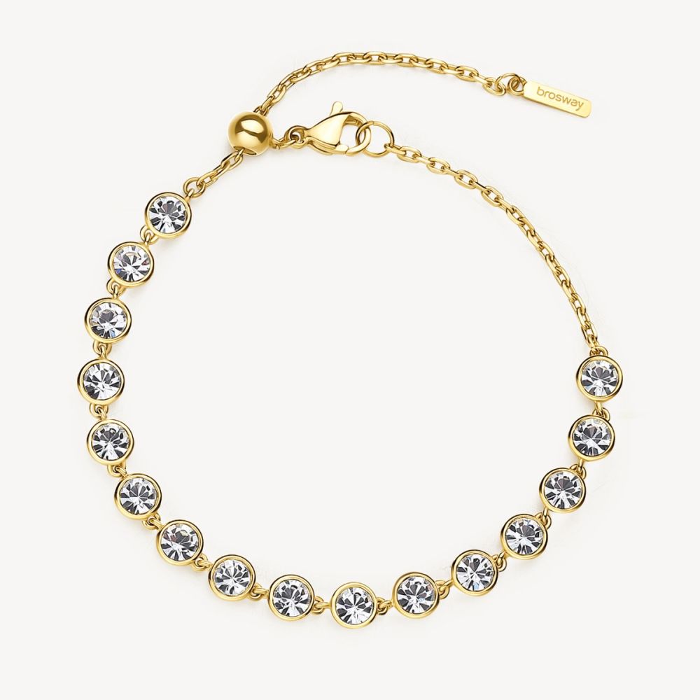 Brosway Bracciale Acciaio Gold e Cristalli Symphonia