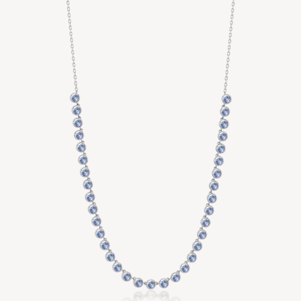 Brosway Collana Acciaio Cristalli Zaffiro Symphonia