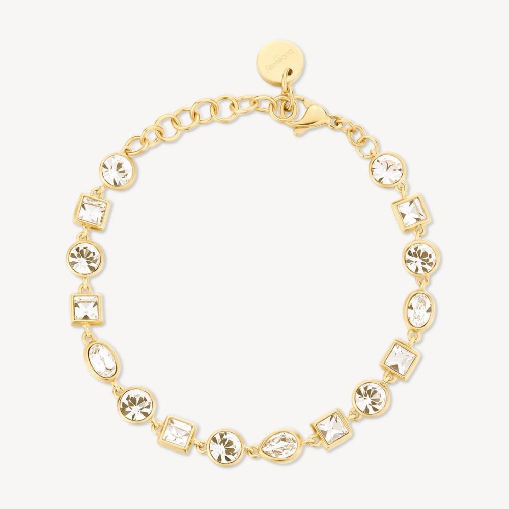 Brosway Bracciale Acciaio Dorato Cristalli Bianchi Symphonia