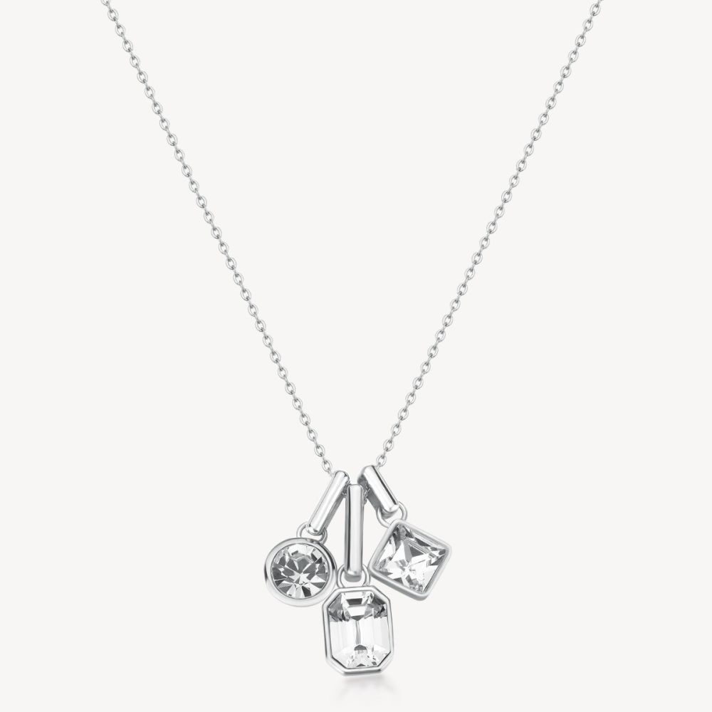 Brosway Collana Acciaio Pendenti 3 Cristalli Symphonia