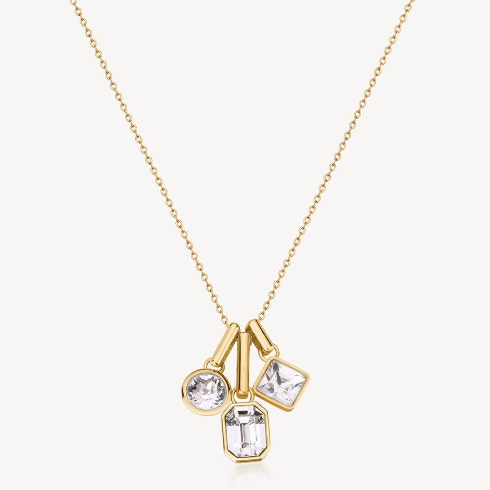 Brosway Collana Acciaio Gold 3 Cristalli Symphonia