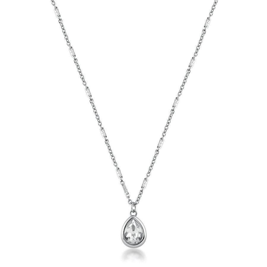 Brosway Collana Acciaio Cristallo Bianco Symphonia