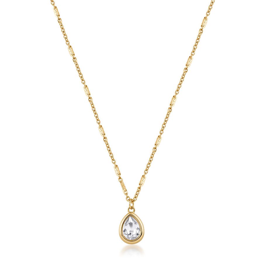 Brosway Collana Acciaio Gold Cristallo Bianco Symphonia