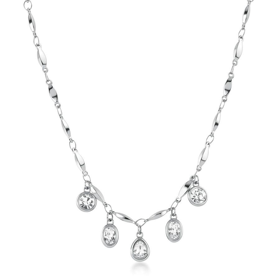 Brosway Collana Acciaio Cristalli Bianchi Symphonia