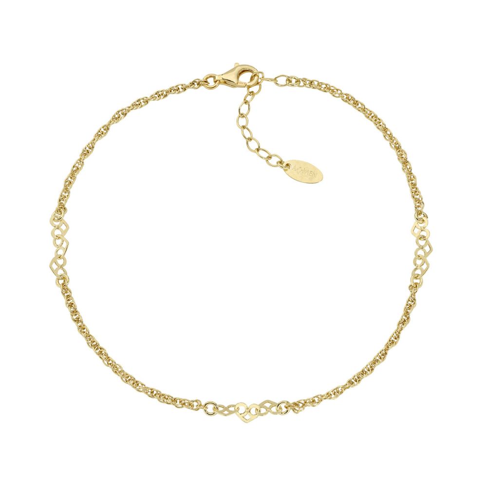 Amen Cavigliera Argento Gold Con Cuori