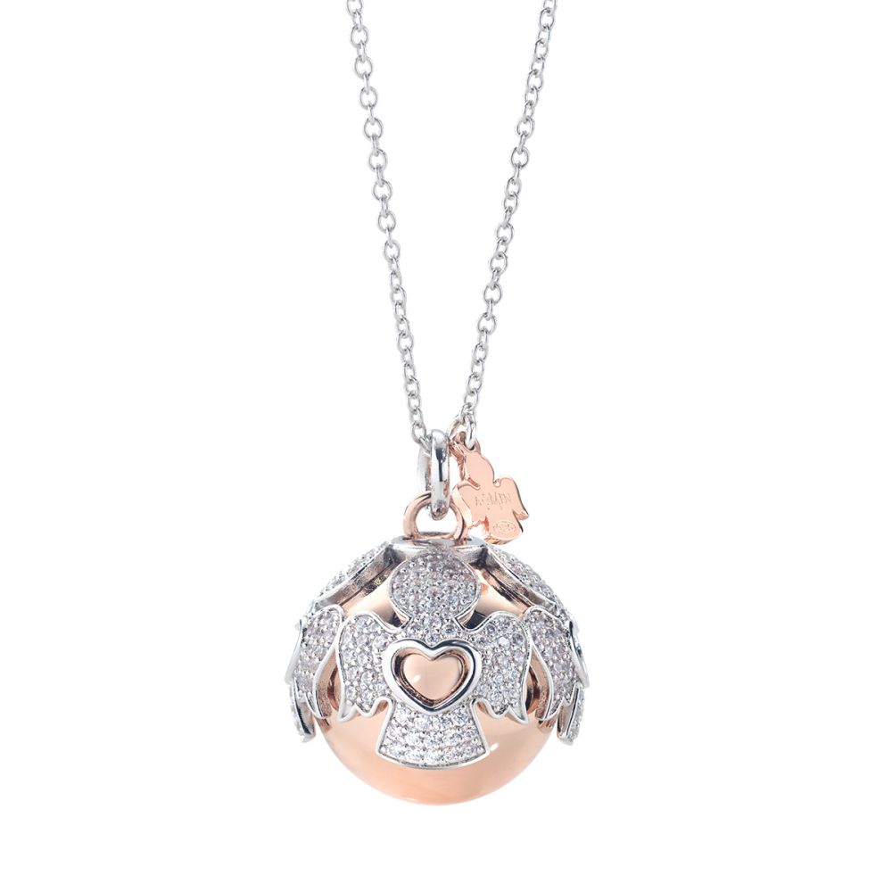 Amen Collana Chiama Angeli Argento Rosè con Angeli