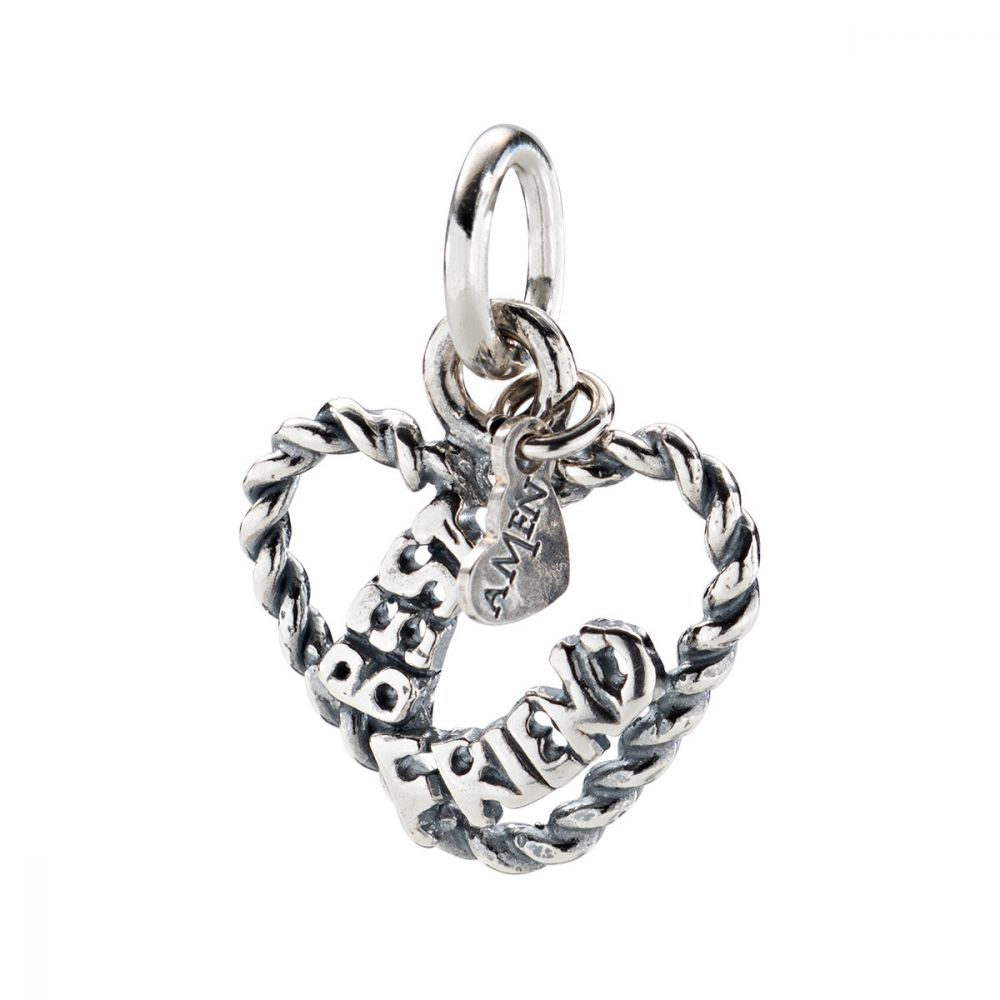 Amen Charm Donna Argento Brunito Best Friend