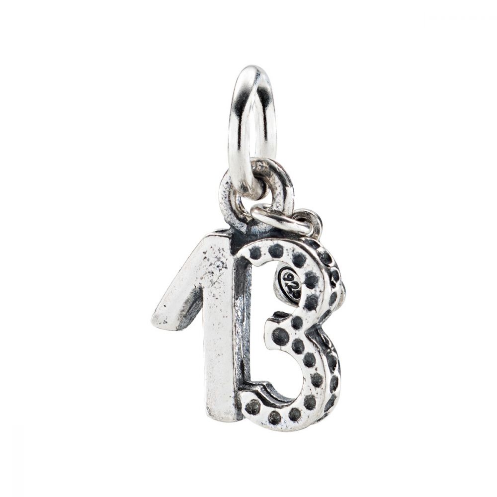 Amen Charm Donna Argento Brunito Numero 13