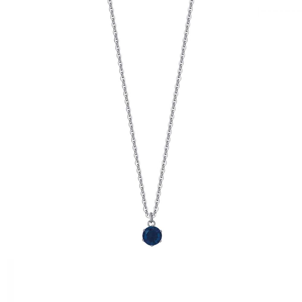 Luca Barra Collana Donna Acciaio Cristallo Blu