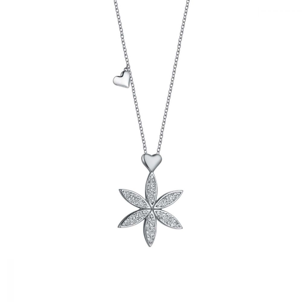 Luca Barra Collana Acciaio Fiore Della Vita e Cristalli