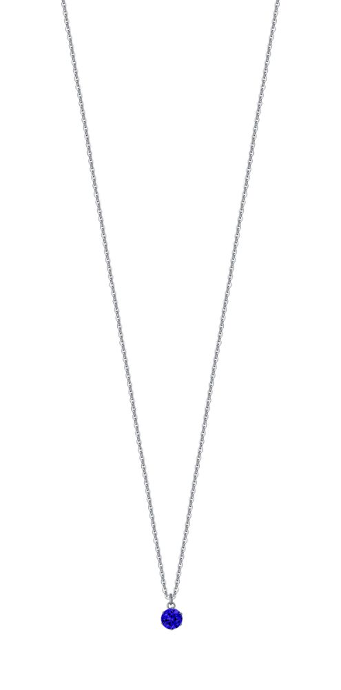 Luca Barra Collana Acciaio Zircone Blu
