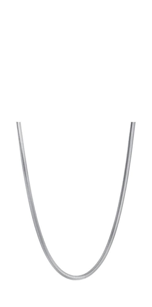Luca Barra Collana Acciaio Maglia 3X2 mm