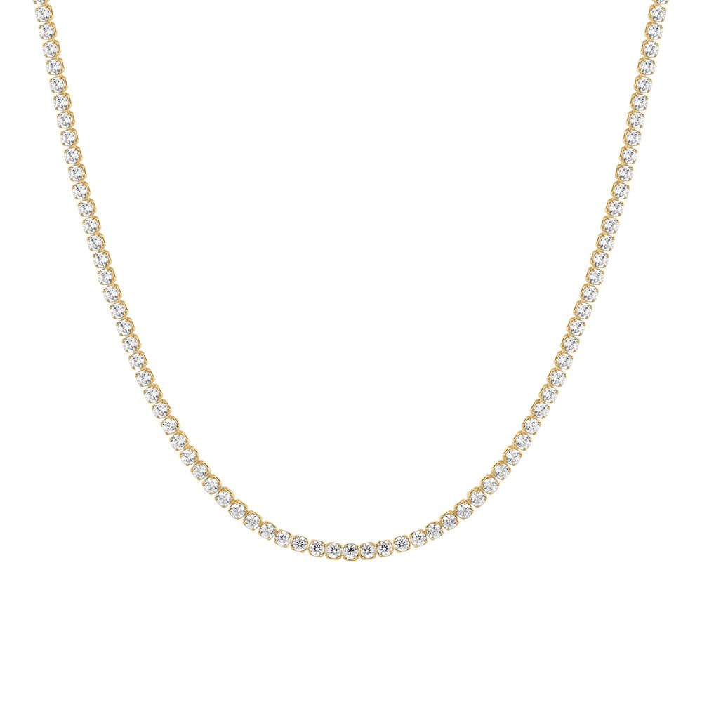 Luca Barra Tennis Acciaio Gold Zirconi Bianchi 2 mm