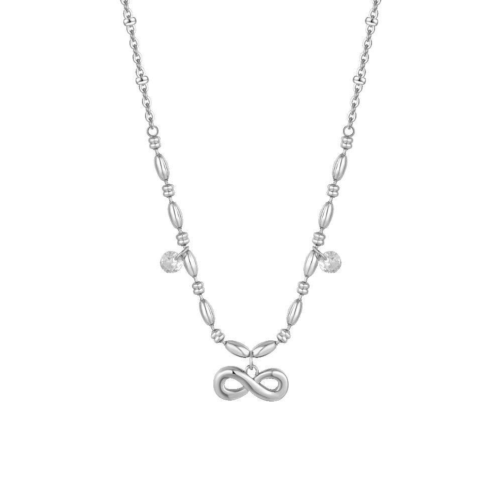 Luca Barra Collana Acciaio Infinito e Zirconi