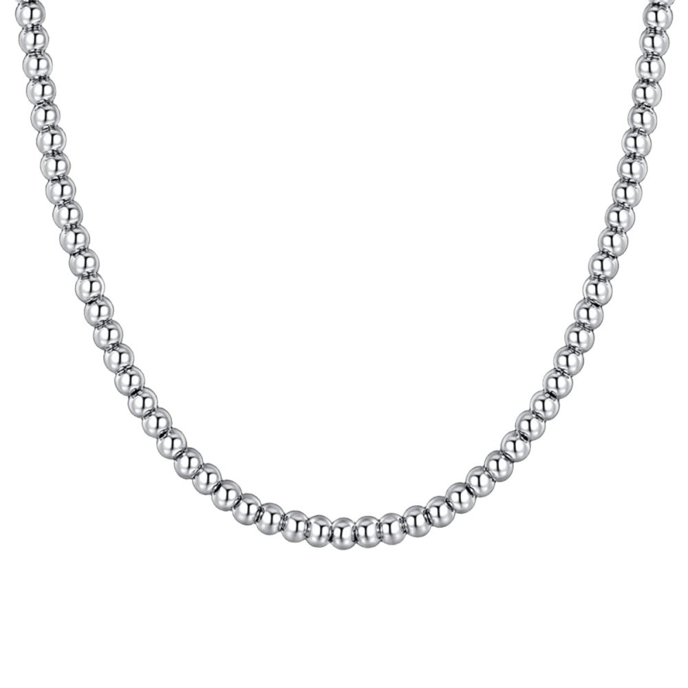 Luca Barra Collana Sfere Acciaio 4 mm