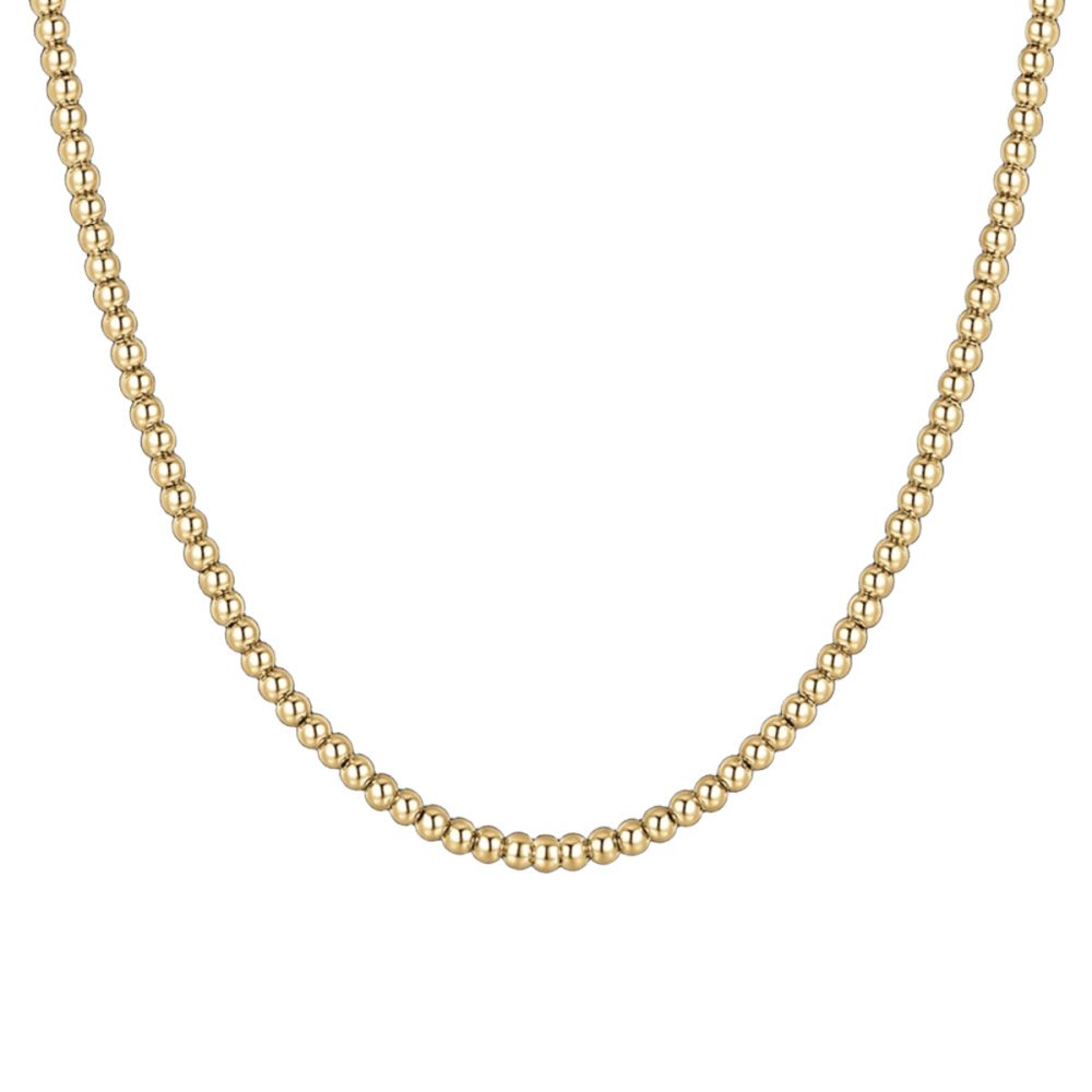 Luca Barra Collana Sfere Acciaio Gold 3 mm