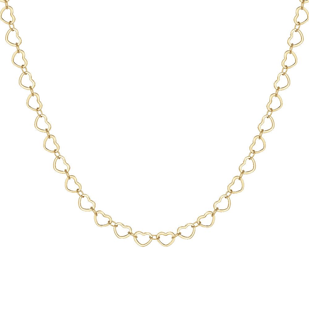 Luca Barra Collana Acciaio Gold Con Cuori