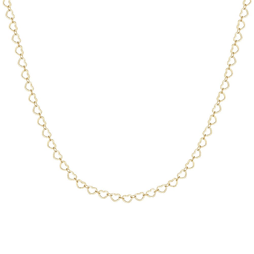 Luca Barra Collana Lunga Acciaio Gold Con Cuori