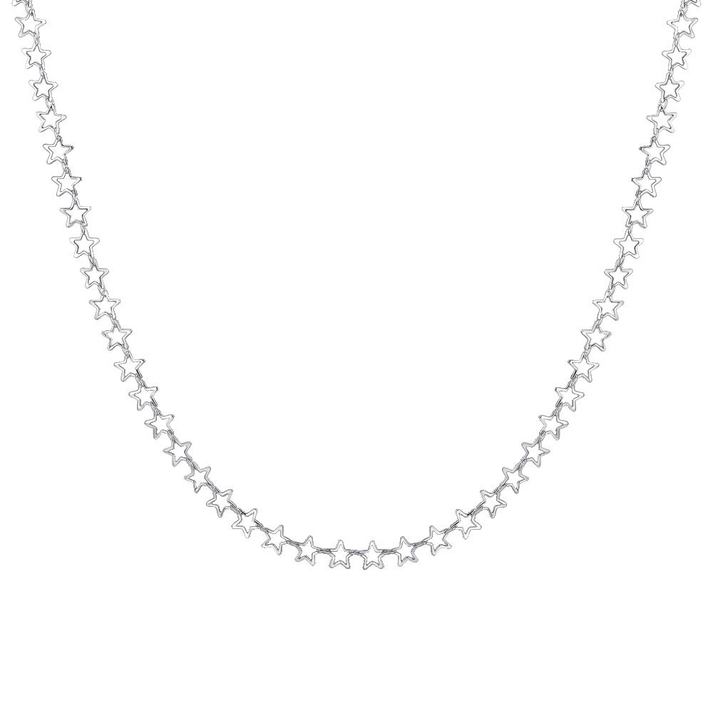 Luca Barra Collana Lunga Acciaio Con Stelle