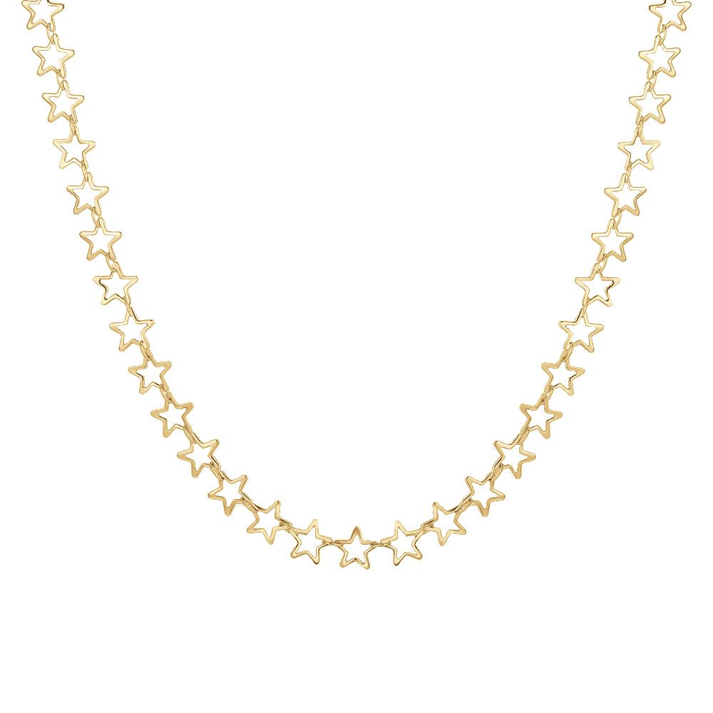 Luca Barra Collana Acciaio Gold Con Stelle